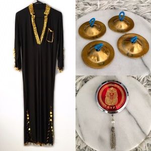 NWOT Egyptian bellydancing galabaya & cymbals